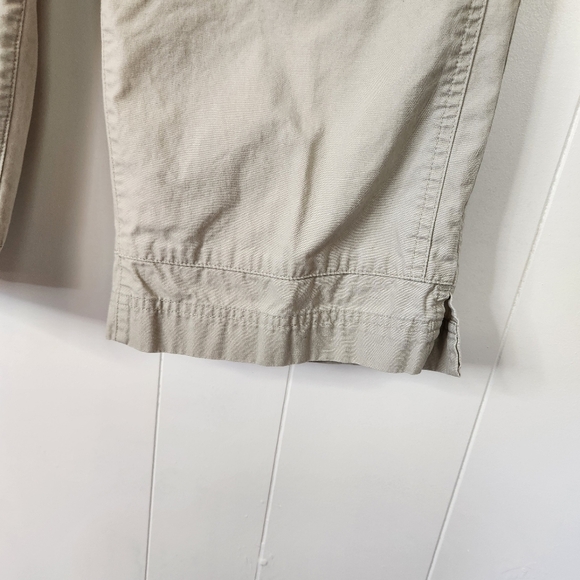 Columbia Beige Cotton Cropped Mid Rise Wide Leg Crop Hiking Capri Summer Travel - Picture 4 of 8